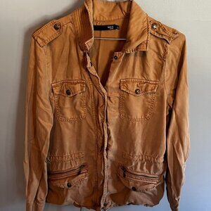 Max Jeans Cargo Jacket Tank Brown Size Small